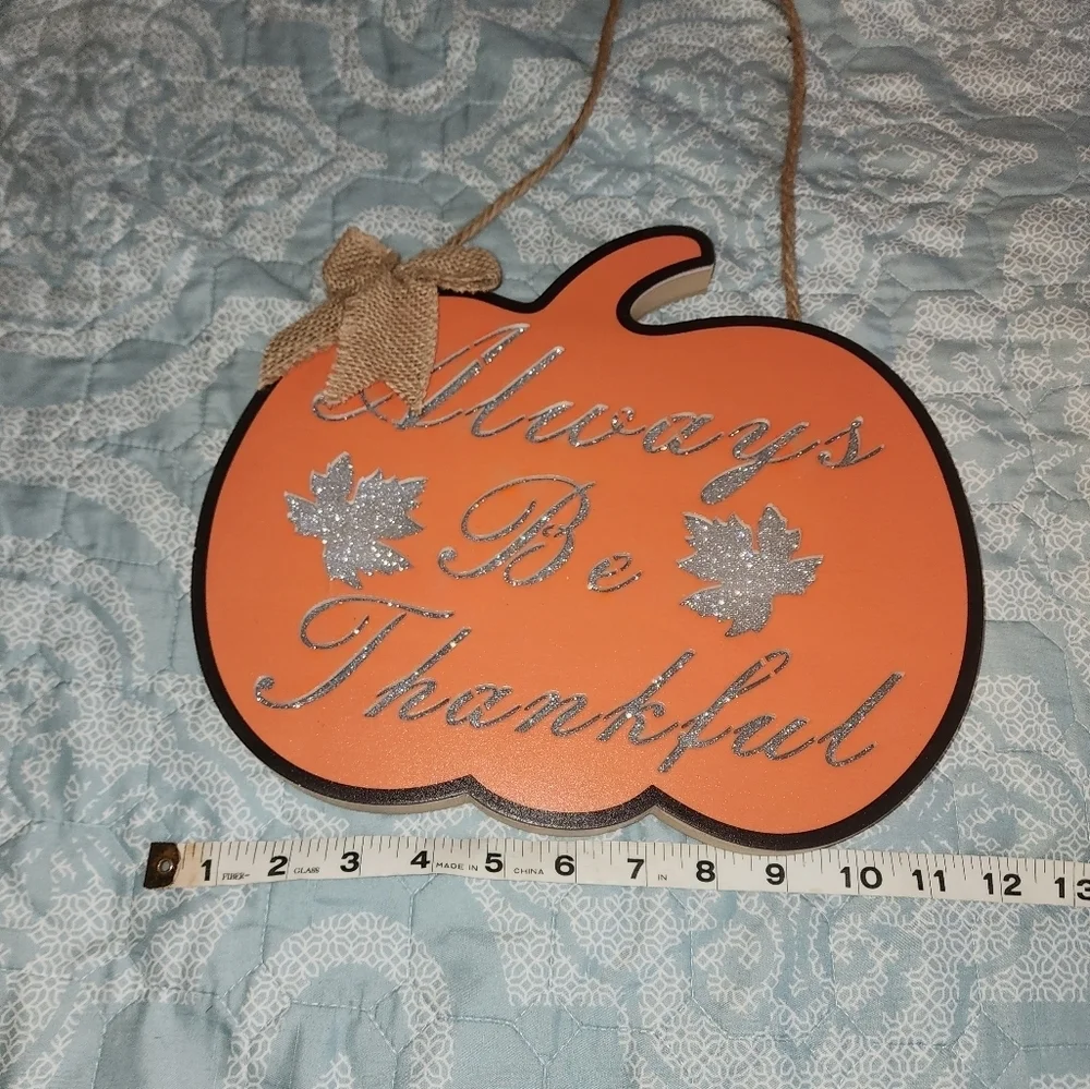 Always Be  Thankful  Light Up Pumpkin NWT